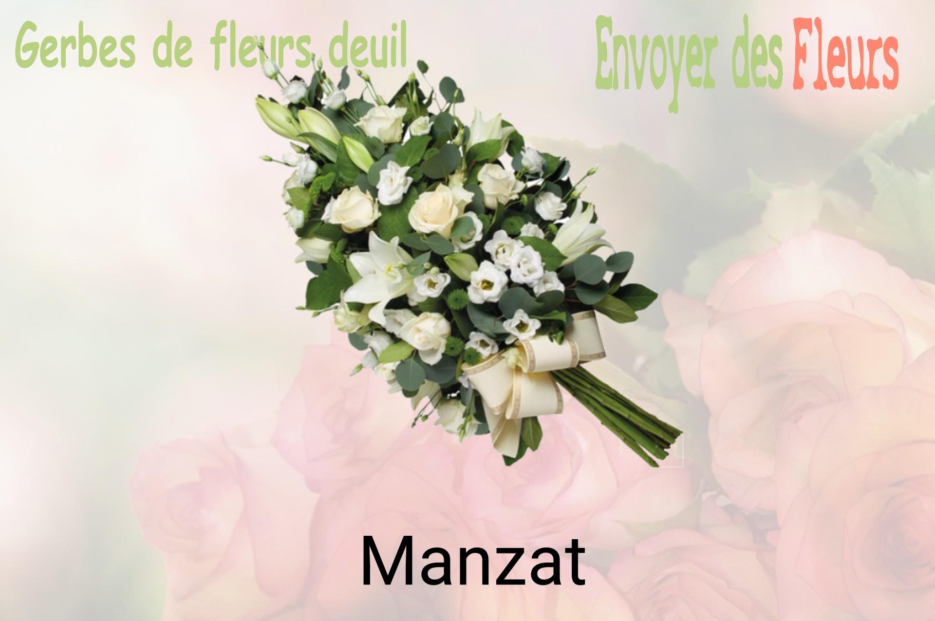 Gerbe de fleurs de deuil livrée à Manzat